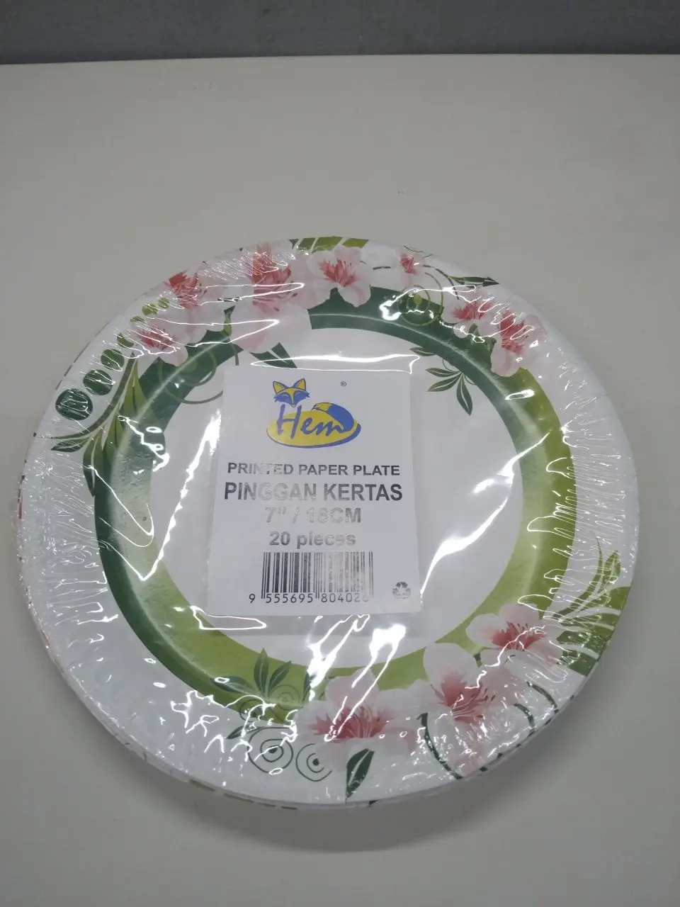 Pinggan Kertas Bercorak 7/18cm