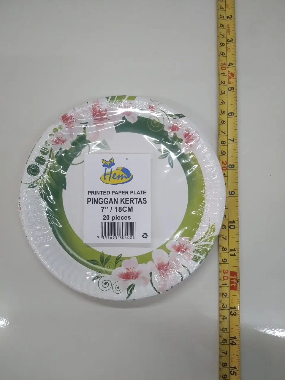 Pinggan Kertas Bercorak 7/18cm