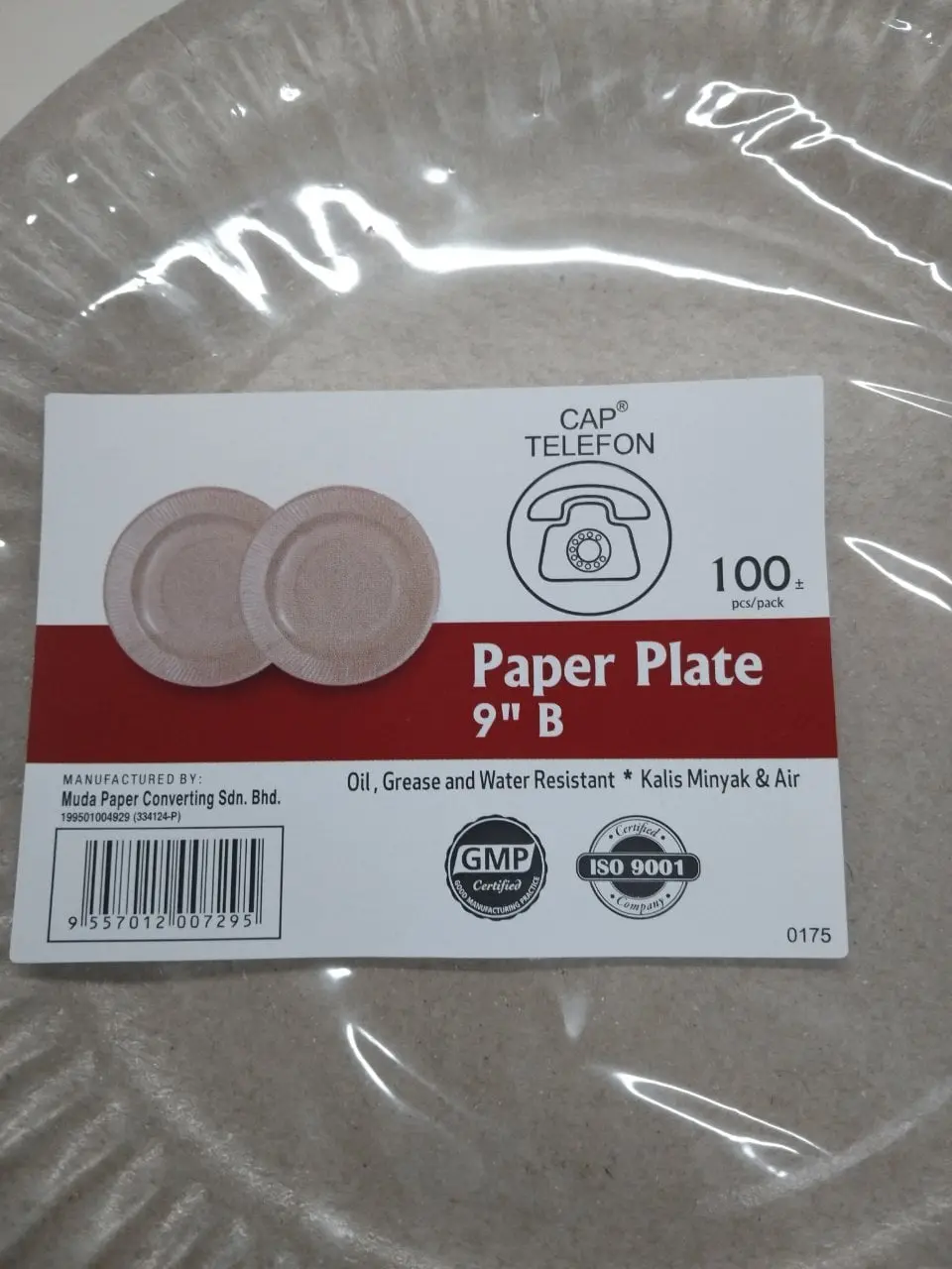 Pinggan Kertas 9 Kalis Minyak Air