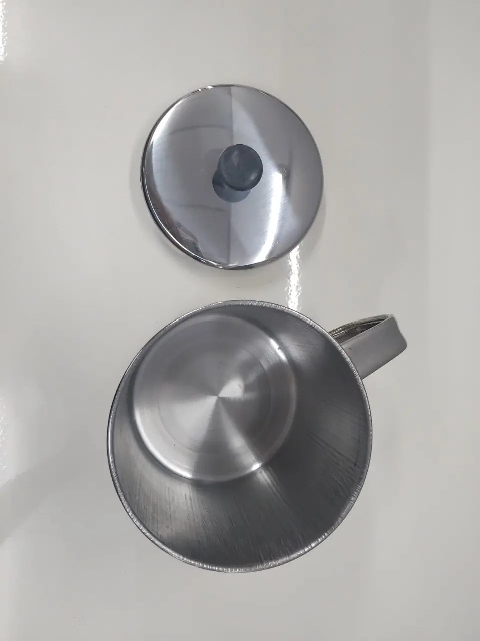 Kole Stainless Steel Bertudung Cawan Keluli Tahan Karat / Kole Besi Coffee Mug Cup With Lid - 11Cm
