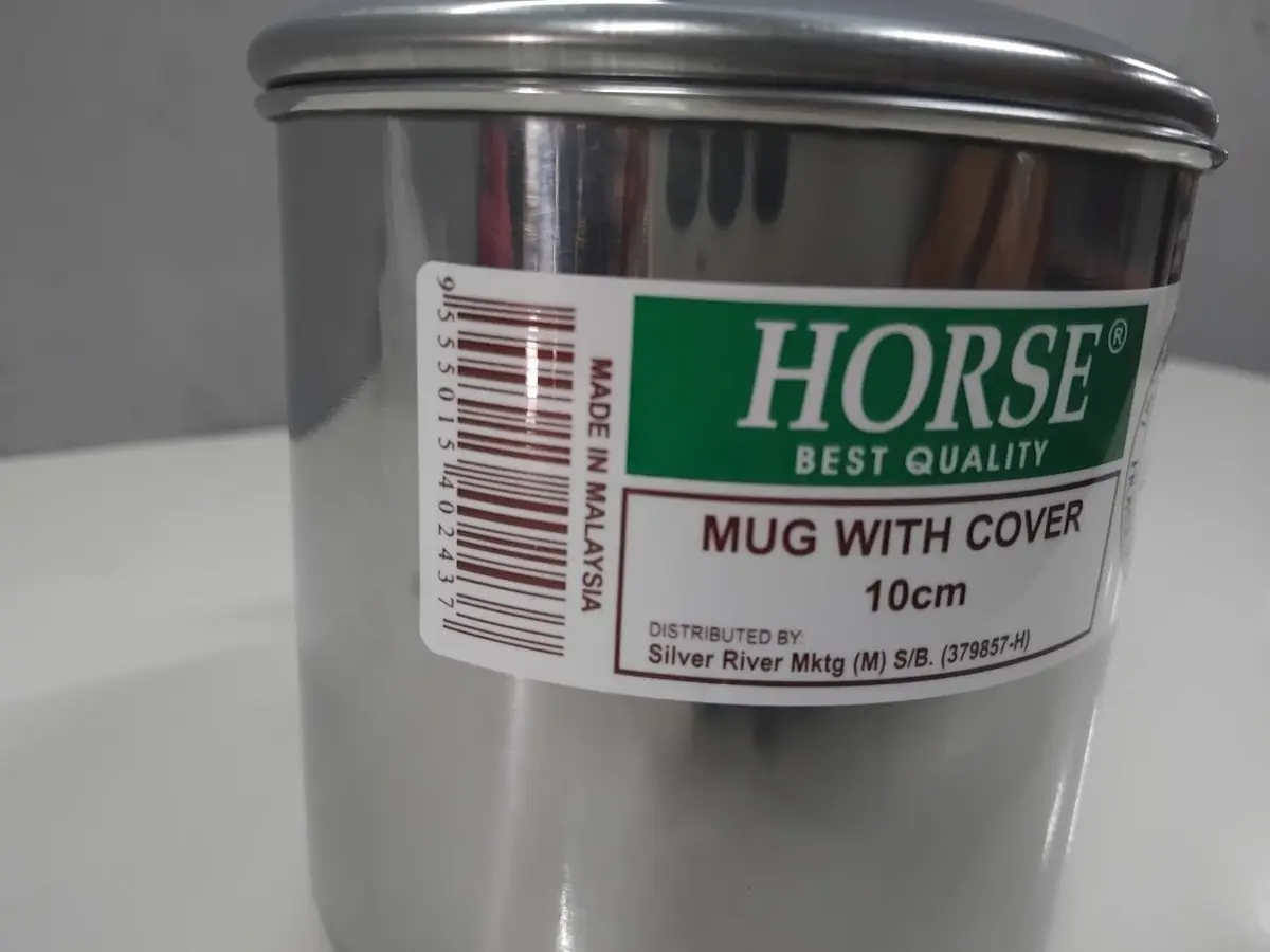 Kole Stainless Steel Bertudung Cawan Keluli Tahan Karat / Kole Besi Coffee Mug Cup With Lid - 10CM