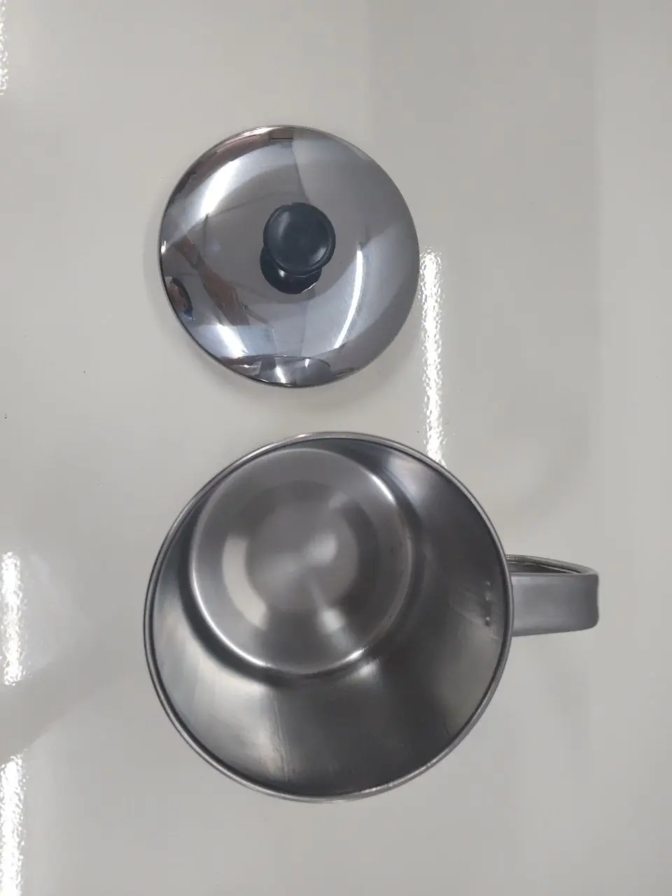 Kole Stainless Steel Bertudung Cawan Keluli Tahan Karat / Kole Besi Coffee Mug Cup With Lid - 10CM