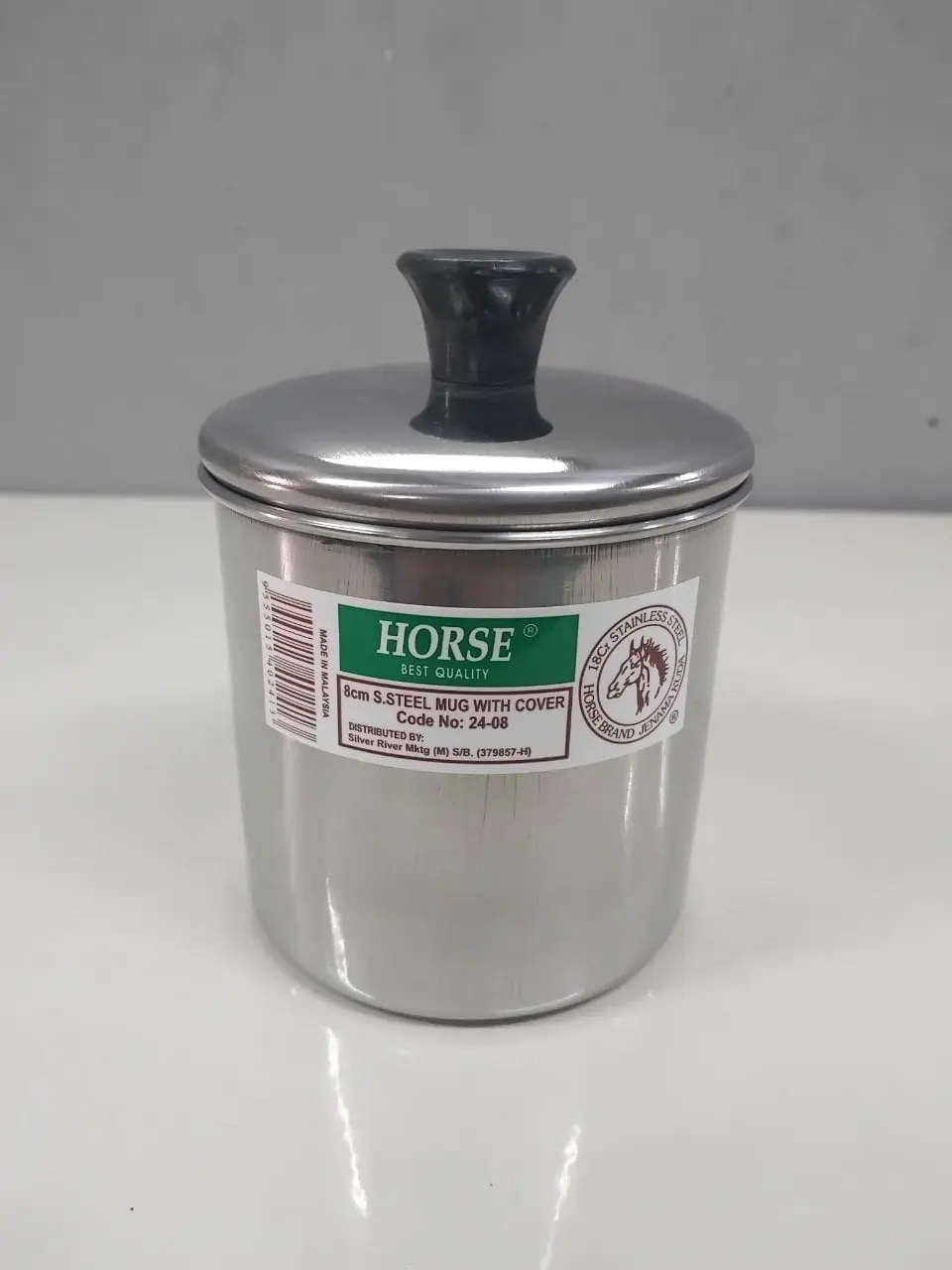 Kole Stainless Steel Bertudung Cawan Keluli Tahan Karat / Kole Besi Coffee Mug Cup With Lid - 8CM