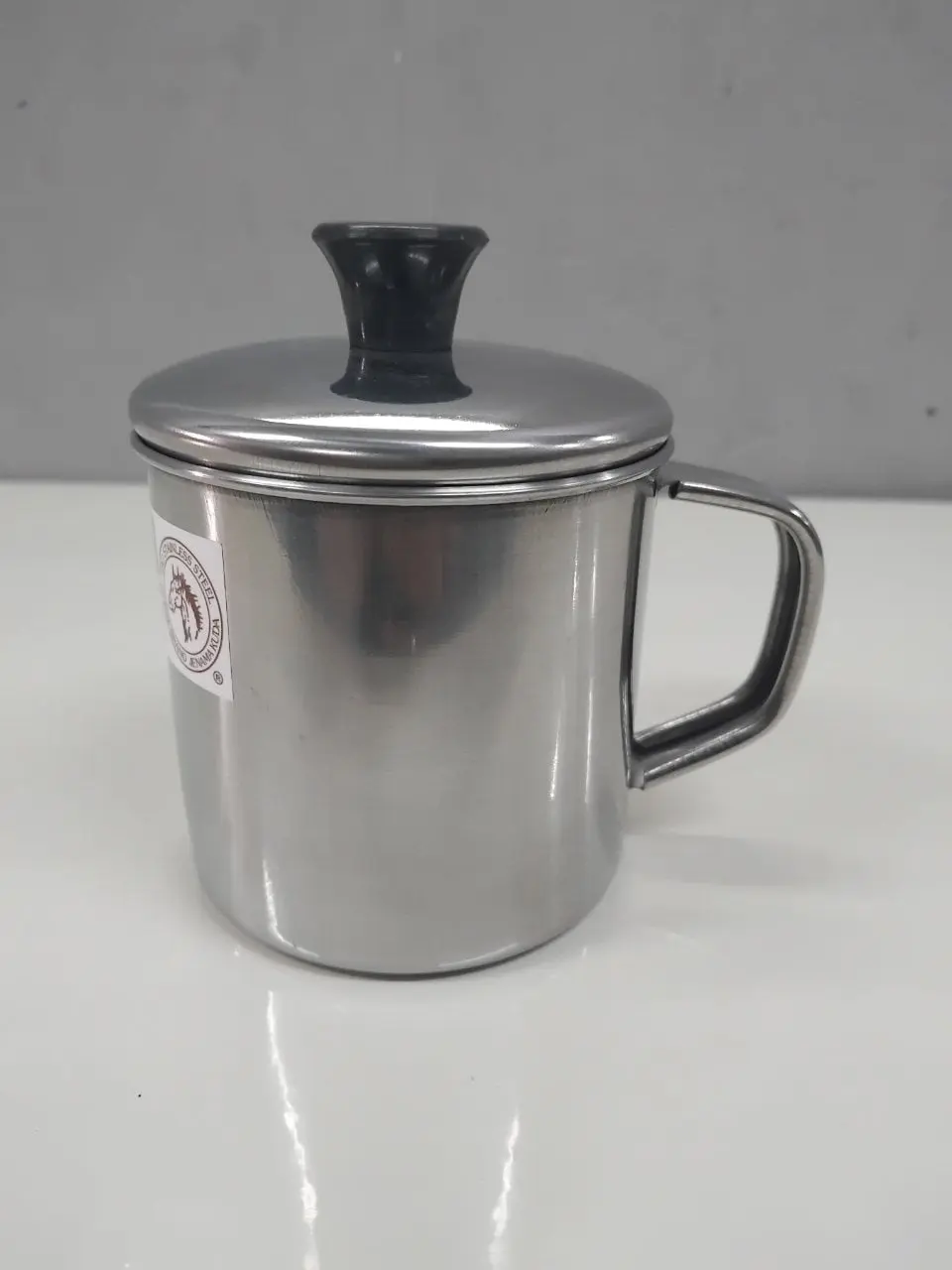 Kole Stainless Steel Bertudung Cawan Keluli Tahan Karat / Kole Besi Coffee Mug Cup With Lid - 8CM