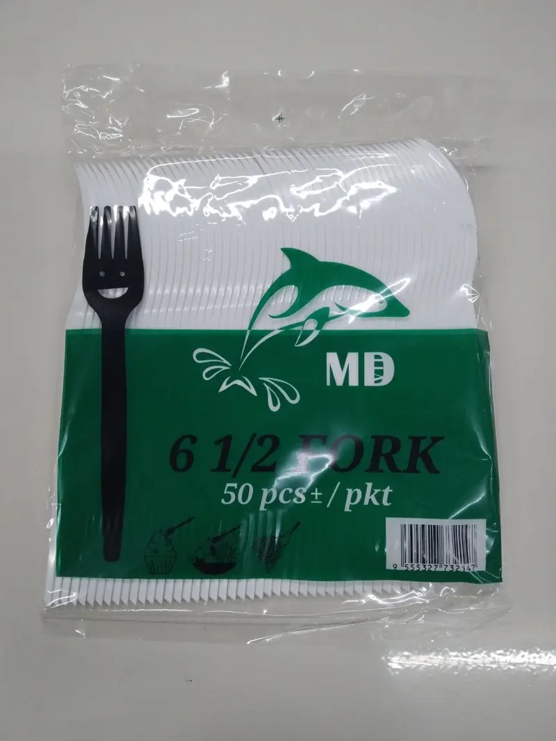 Garfu Putih 6.5 inchi - 50 Keping